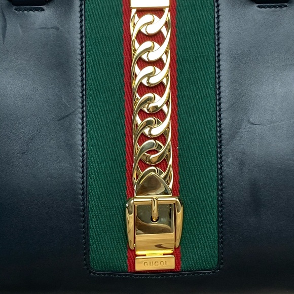 Gucci Large Sylvie Top Handle Tote Black New crossbody - Picture 8 of 16